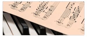 Slika klavira s glazbenim notama (120x50 cm)