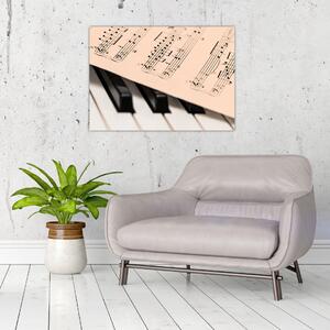 Slika klavira s glazbenim notama (70x50 cm)