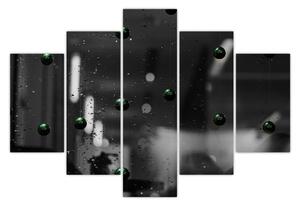 Apstraktna slika - zelene kuglice (150x105 cm)