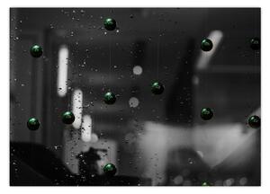 Apstraktna slika - zelene kuglice (70x50 cm)
