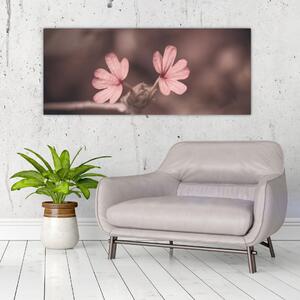 Slika ružičastog cvijeta (120x50 cm)