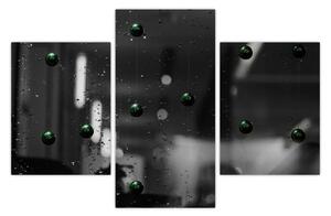 Apstraktna slika - zelene kuglice (90x60 cm)