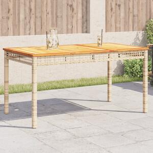 VidaXL Vrtni stol bež 140 x 80 x 75 cm od poliratana i drva bagrema