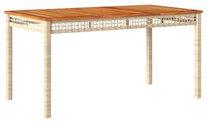 VidaXL Vrtni stol bež 140 x 80 x 75 cm od poliratana i drva bagrema
