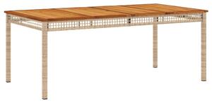 VidaXL Vrtni stol bež 180 x 90 x 75 cm od poliratana i drva bagrema