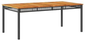 VidaXL Vrtni stol crni 180 x 90 x 75 cm od poliratana i drva bagrema