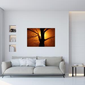 Slika drveta pri zalasku sunca (90x60 cm)