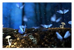 Slika plavih leptira (90x60 cm)
