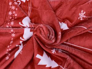 Posteljina od mikropliša WHITE ORNAMENTS crvena Dimenzije posteljine: 70 x 90 cm | 140 x 200 cm