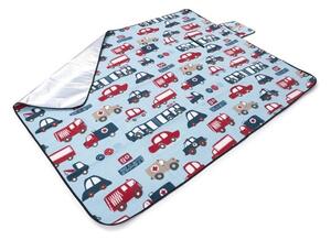 Piknik deka u plavoj boji s autićima Širina: 150 cm | Duljina: 200 cm