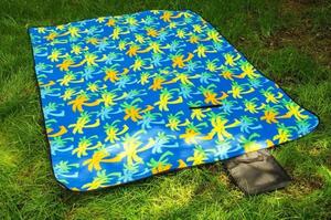 Piknik deka u plavoj boji s motivom palme Širina: 150 cm | Duljina: 200 cm