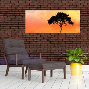 Slika drveta pri zalasku sunca (120x50 cm)
