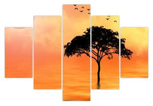 Slika drveta pri zalasku sunca (150x105 cm)