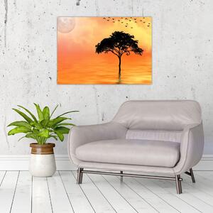 Slika drveta pri zalasku sunca (70x50 cm)