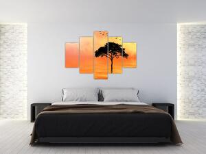 Slika drveta pri zalasku sunca (150x105 cm)