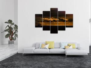 Slika jedrilice pri zalasku sunca (150x105 cm)