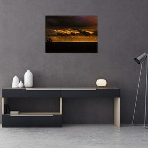Slika jedrilice pri zalasku sunca (70x50 cm)