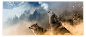 Slika - vukovi zavijaju na mjesec (120x50 cm)