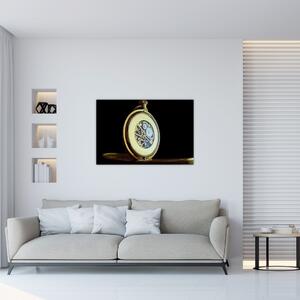 Slika zlatnog džepnog sata (90x60 cm)
