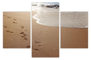 Slika - otisci stopala u pijesku i more (90x60 cm)