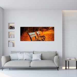 Slika klupe u jesen (120x50 cm)