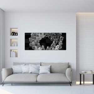 Slika - crno-bijeli šah (120x50 cm)