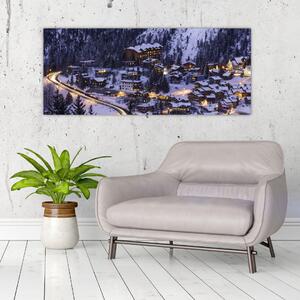Slika - planinski zimski grad (120x50 cm)
