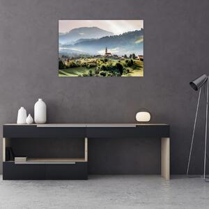 Slika - selo u magli (90x60 cm)
