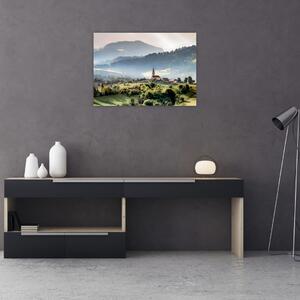 Slika - selo u magli (70x50 cm)