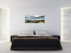 Slika - selo u magli (120x50 cm)