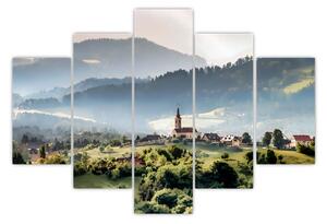 Slika - selo u magli (150x105 cm)