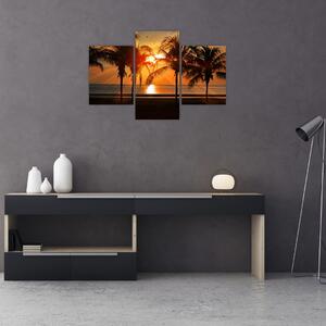 Slika palme pri zalasku sunca (90x60 cm)