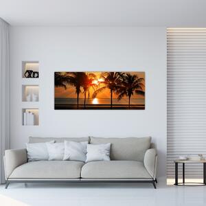 Slika palme pri zalasku sunca (120x50 cm)