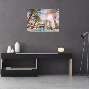 Slika - palme s bazenom (70x50 cm)
