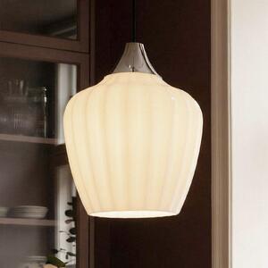 PR Home Amalfi viseća svjetiljka, opalno bijela, Ø 25 cm, staklo, E27, utikač, Bijela, Dnevni boravak/blagovaonica, Staklo