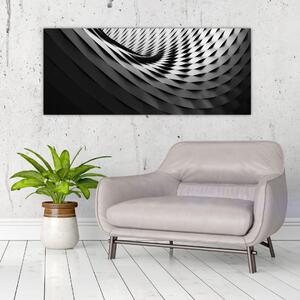 Apstraktna slika - crno-bijela spirala (120x50 cm)