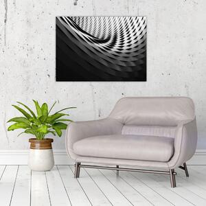 Apstraktna slika - crno-bijela spirala (70x50 cm)