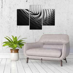 Apstraktna slika - crno-bijela spirala (90x60 cm)