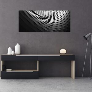 Apstraktna slika - crno-bijela spirala (120x50 cm)