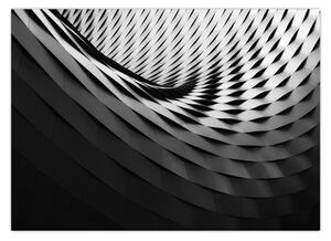Apstraktna slika - crno-bijela spirala (70x50 cm)