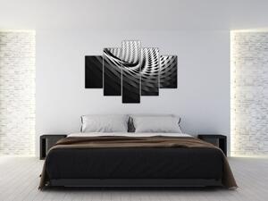 Apstraktna slika - crno-bijela spirala (150x105 cm)