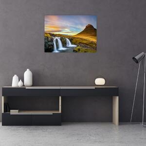 Slika planina i slapova na Islandu (70x50 cm)