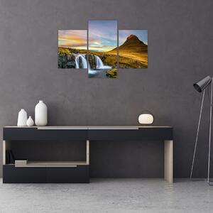 Slika planina i slapova na Islandu (90x60 cm)