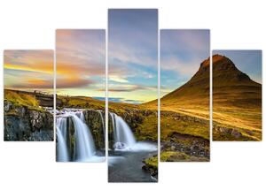 Slika planina i slapova na Islandu (150x105 cm)