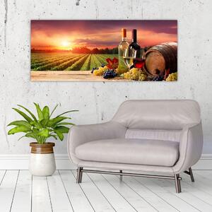 Slika vinograda s vinom (120x50 cm)