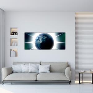 Slika osvijetlenog planeta (120x50 cm)