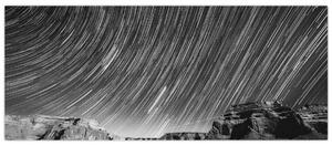 Crno-bijela slika zvjezdanog neba (120x50 cm)