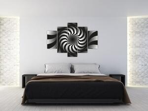 Apstraktna slika crno-bijele spirale (150x105 cm)