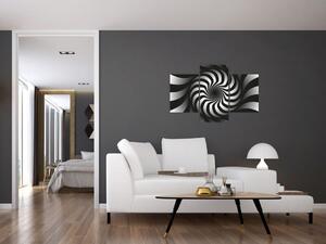 Apstraktna slika crno-bijele spirale (90x60 cm)