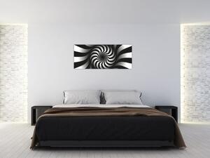 Apstraktna slika crno-bijele spirale (120x50 cm)